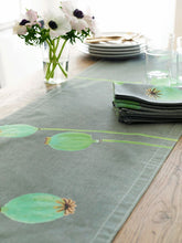 Load image into Gallery viewer, Table Runner: Poppy Pods on Grey