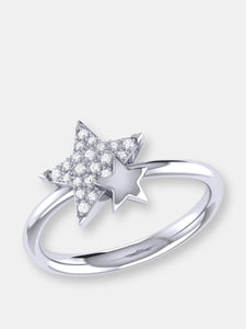Dazzling Starkissed Duo Diamond Ring In Sterling Silver