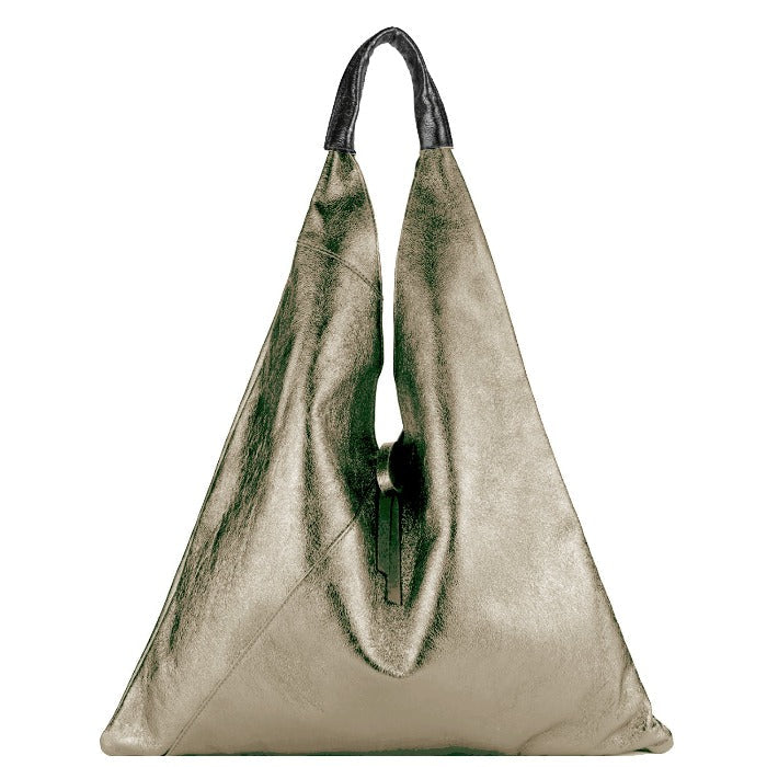 Bronze Metallic Boho Leather Bag