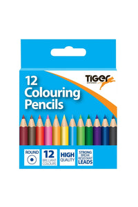 Tiger Stationery Half Length Coloured Pencil (Pack of 12) (Multicolored) (One Size)