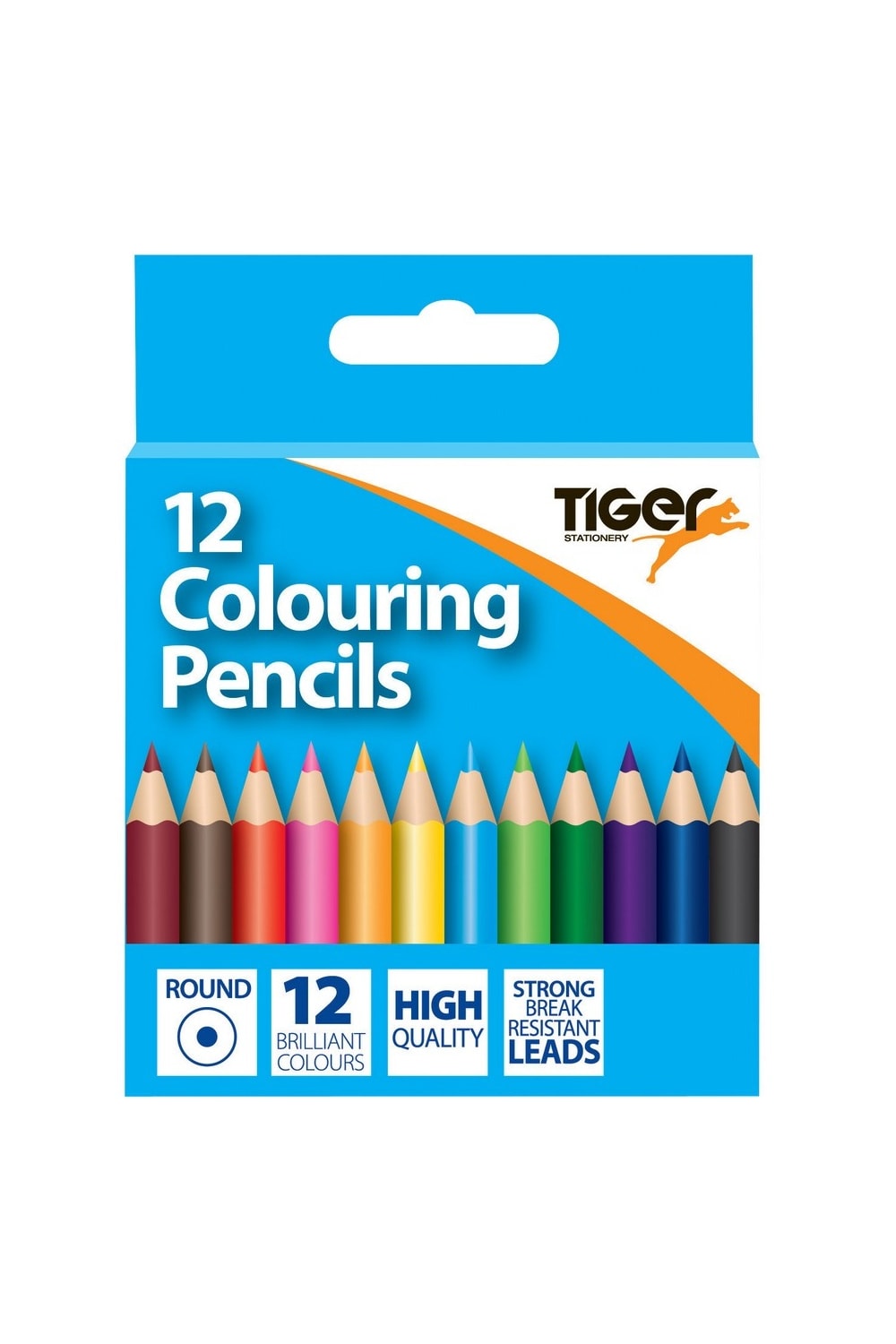 Tiger Stationery Half Length Coloured Pencil (Pack of 12) (Multicolored) (One Size)