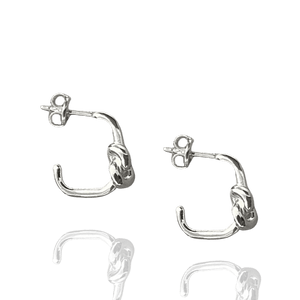 Semi Hoop Knot Sterling Silver Earring