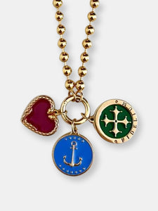 Maltese Cross Enamel Medallion Charm