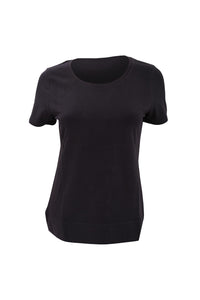 Russell Collection Ladies/Womens Short Sleeve Strech Top (Black)