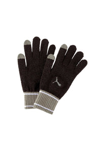 Unisex Adult Knitted Winter Gloves - Black/Gray