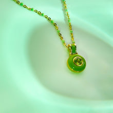 Load image into Gallery viewer, 14k Yellow Gold Vermeil Green Aura Necklace