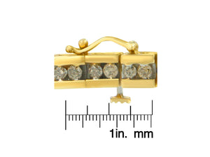 10K Yellow Gold Round Cut Champagne Diamond Bar Link Bracelet