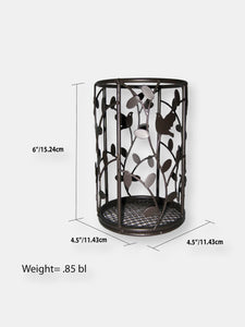Birdsong Collection Steel Free-Standing Round Cutlery Holder