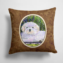 Load image into Gallery viewer, 14 in x 14 in Outdoor Throw PillowCoton de Tulear Fabric Decorative Pillow