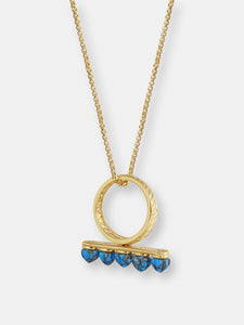 Summer Nights Turquoise Multistone Ring & Pendant In 14K Yellow Gold Plated Sterling Silver