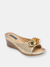 Load image into Gallery viewer, Juliet Gold Wedge Sandals