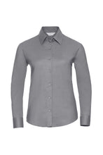 Load image into Gallery viewer, Russell Collection Ladies/Womens Long Sleeve Easy Care Oxford Shirt (Silver)