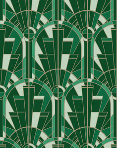 Eco-Friendly Art Deco Arched Window Wallpaper