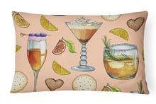 Load image into Gallery viewer, 12 in x 16 in  Outdoor Throw Pillow Drinks and Cocktails Peach Canvas Fabric Decorative Pillow