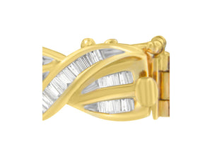 14K Yellow Gold Baguette Cut Diamond Bracelet