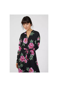 Womens/Ladies Floral Trim Detail Midi Dress