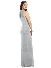 Load image into Gallery viewer, Sleeveless Scoop Neck Metallic Trumpet Gown