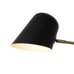 Nova of California Culver 86" 3 Light Arc Lamp in Matte Black & Weathered Brass with Dimmer Switch
