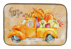 14 in x 21 in Fall Harvest Champagne Cockapoo Dish Drying Mat