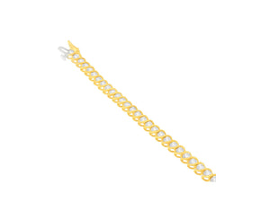 10K Yellow Gold Round Cut Diamond Spiral Bracelet