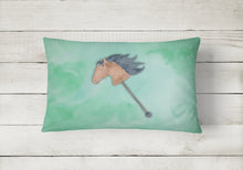 Load image into Gallery viewer, 12 in x 16 in  Outdoor Throw Pillow Stick Horse Watercolor Canvas Fabric Decorative Pillow