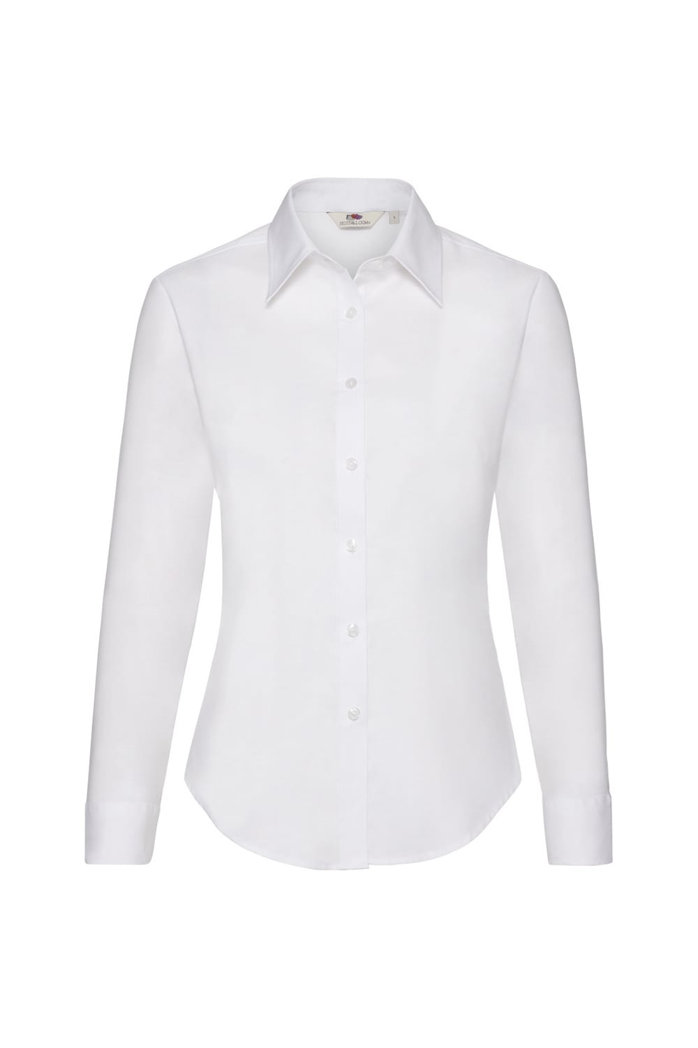 Fruit Of The Loom Ladies Lady-Fit Long Sleeve Oxford Shirt (White)
