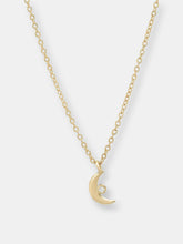 Load image into Gallery viewer, &quot;Celestial&quot; 14K Gold Tiny Moon Pendant With Diamond