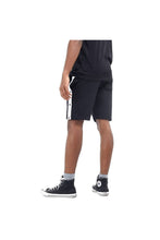 Load image into Gallery viewer, Brave Soul Popper Detail Jersey Shorts (Black/White Stripe)