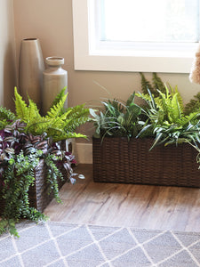 2-Section Polyrattan Rectangle Indoor Planters
