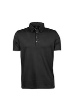 Load image into Gallery viewer, Tee Jays Mens Pima Short Sleeve Cotton Polo Shirt (Black)