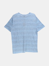 Load image into Gallery viewer, Cotton By Autumn Cashmere Men&#39;s Sky / Slate Blue Crew With Thin Stripe Graphic T-Shirt