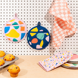 Potholder in Blue Terrazzo