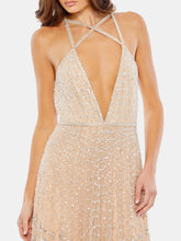 Load image into Gallery viewer, Embellished Plunge Neck Sleeveless Gown