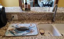 Load image into Gallery viewer, 14 in x 21 in Blue Crab Dish Drying Mat