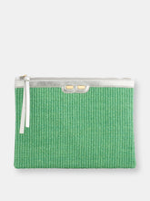 Load image into Gallery viewer, Penny in Mint Green Raffia and Metallic Silver