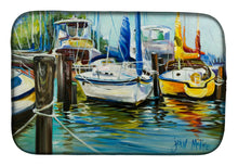Load image into Gallery viewer, 14 in x 21 in Yellow boat II Sailboat Dish Drying Mat