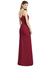 Load image into Gallery viewer, Spaghetti Strap V-Back Crepe Gown with Front Slit - 6822