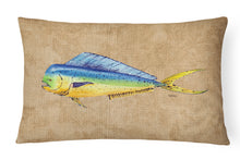 Load image into Gallery viewer, 12 in x 16 in  Outdoor Throw Pillow Dolphin Mahi Mahi Canvas Fabric Decorative Pillow