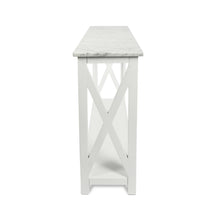 Load image into Gallery viewer, Agatha 39&quot; Rectangular Italian Carrara White Marble Console Table With White Color Solid Wood