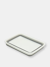 Load image into Gallery viewer, Michael Graves Design Pop Up Collapsible White Plastic and Grey Silicone Dish Pan
