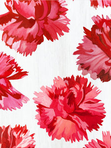 Art Print:  Red Carnations on Snow