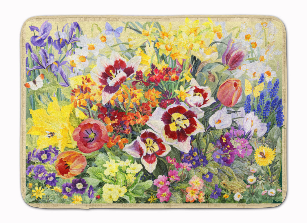 19 in x 27 in Spring Floral by Anne Searle Machine Washable Memory Foam Mat