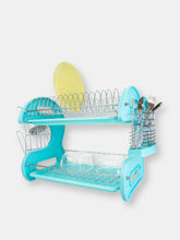 Load image into Gallery viewer, 2 Tier Plastic Dish Drainer, Turquoise