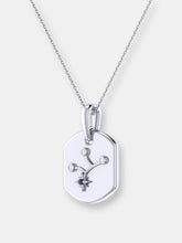 Load image into Gallery viewer, Virgo Maiden Blue Sapphire &amp; Diamond Constellation Tag Pendant Necklace in Sterling Silver