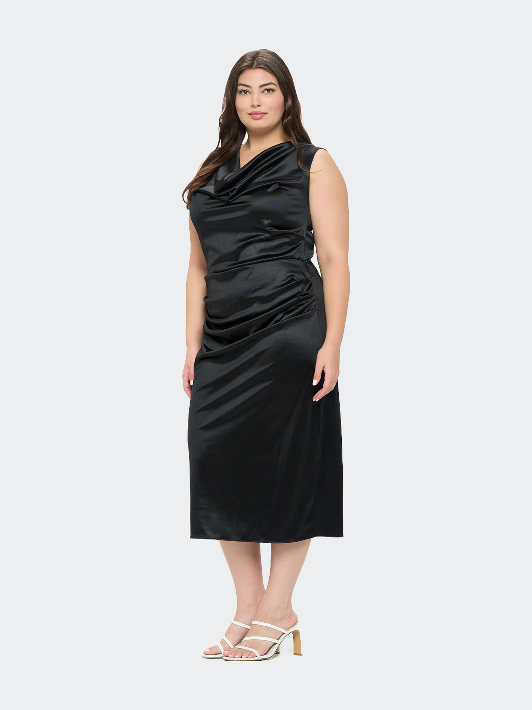 Topanga Satin Stretch Cowl Dress