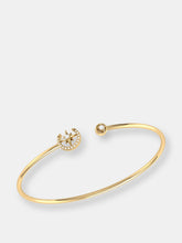 Load image into Gallery viewer, North Star Crescent Adjustable Diamond Cuff In 14K Yellow Gold Vermeil On Sterling Silver