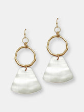 Load image into Gallery viewer, Gold Hoop Earring with Shell Accent