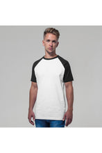 Load image into Gallery viewer, Mens Raglan Contrast Short Sleeve T-Shirt - White/Black