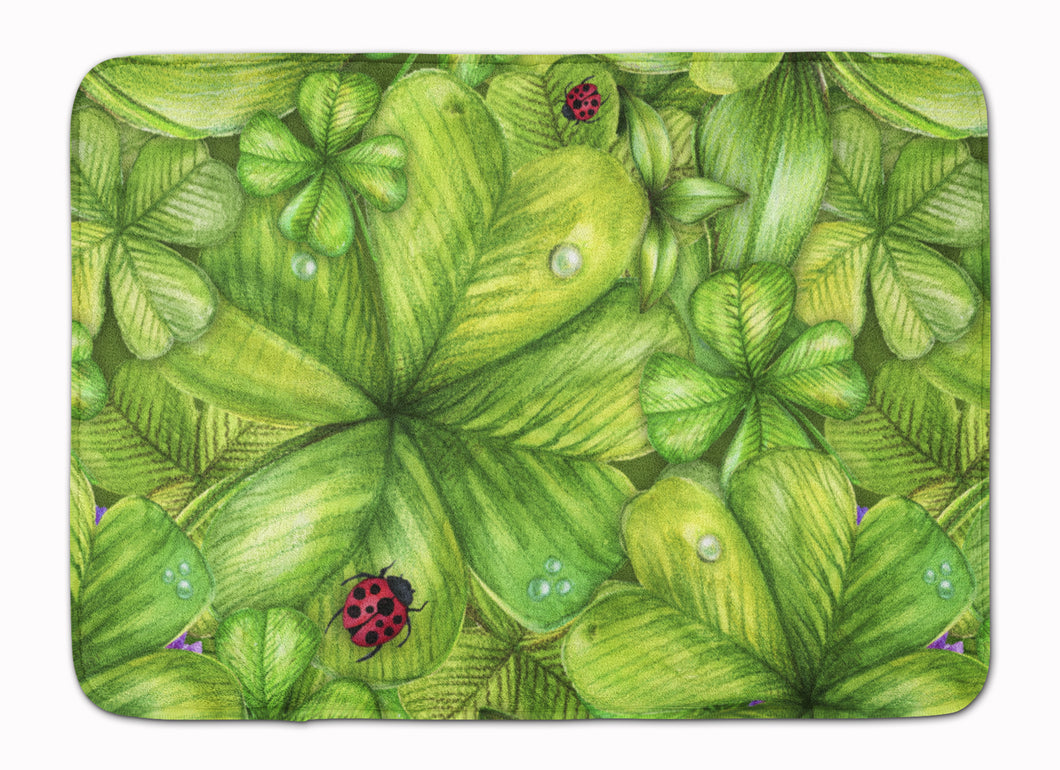 19 in x 27 in Shamrocks and Lady bugs Machine Washable Memory Foam Mat
