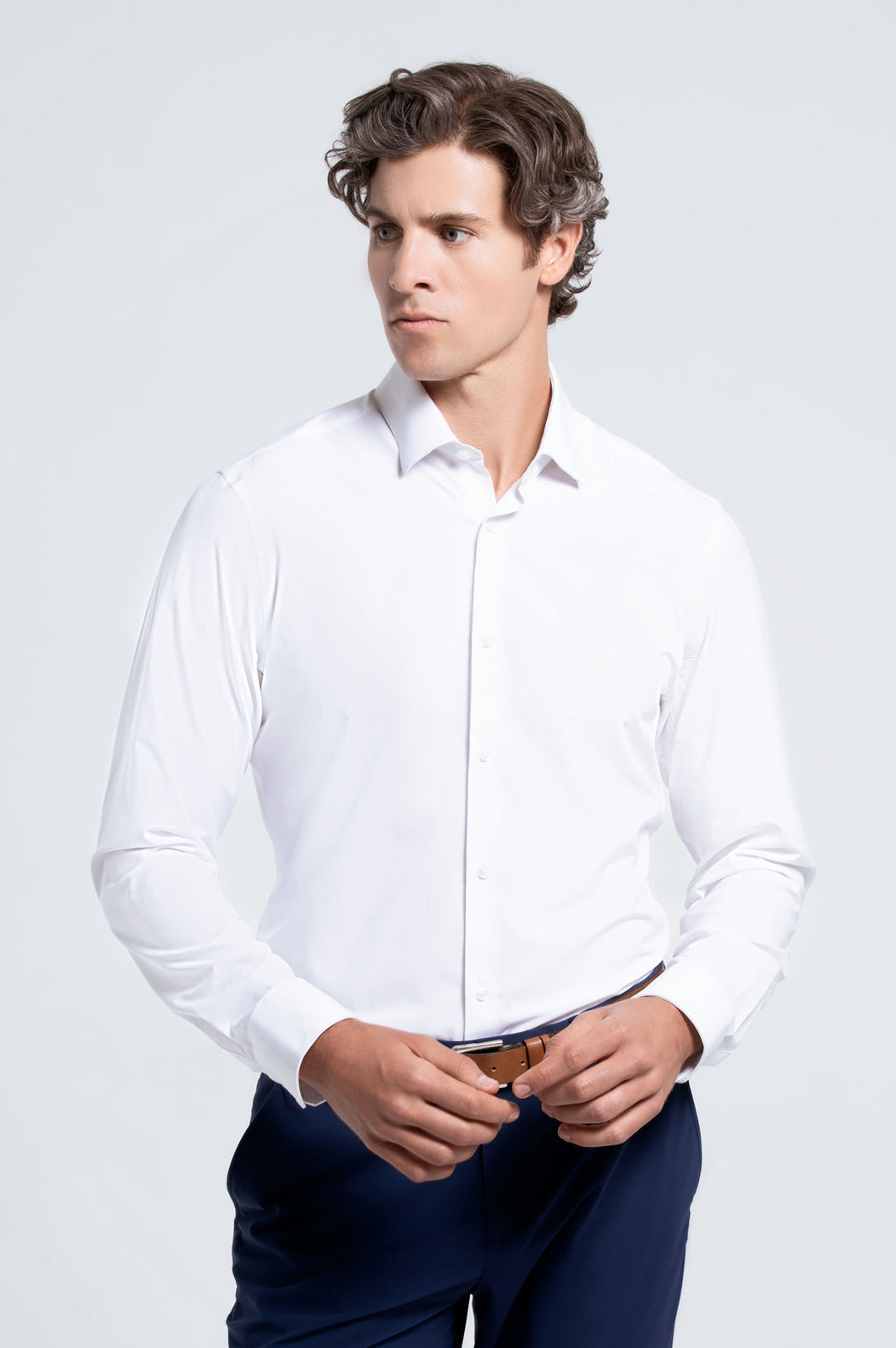 Men's White Long Sleeve Dress Shirt
